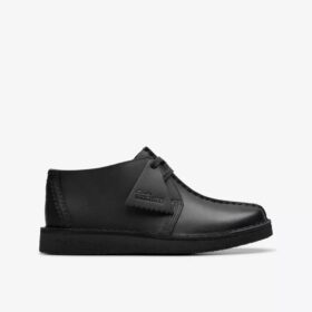 Kids Desert Trek Older Black Leather Desert Boot