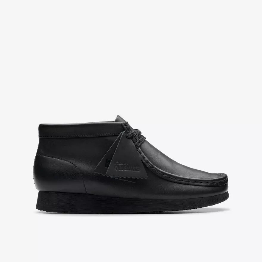 Kids Wallabee Boot Older Black Leather Wallabee Kids Wallabee Boot Older Black Leather Wallabee