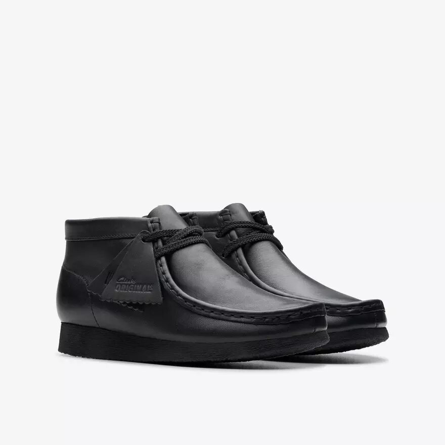 Kids Wallabee Boot Older Black Leather Wallabee Kids Wallabee Boot Older Black Leather Wallabee
