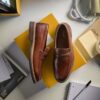 Mens Aldwin Step Mid Tan Leather Loafer Shoes Mens Aldwin Step Mid Tan Leather Loafer Shoes