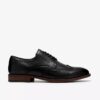 Mens Bowburn Tip Black Leather Oxfords