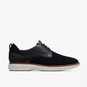 Mens Brantin Plain Black Knit Oxford Shoe Mens Brantin Plain Black Knit Oxford Shoe