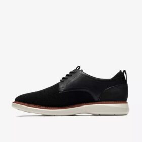 Mens Brantin Plain Black Knit Oxford Shoe Mens Brantin Plain Black Knit Oxford Shoe