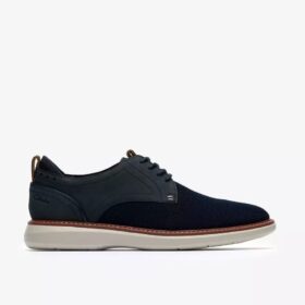 Mens Brantin Plain Navy Knit Derby Shoe Mens Brantin Plain Navy Knit Derby Shoe