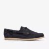 Mens Charmouth Lace Navy Nubuck Boat Shoes