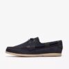 Mens Charmouth Lace Navy Nubuck Boat Shoes