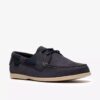 Mens Charmouth Lace Navy Nubuck Boat Shoes