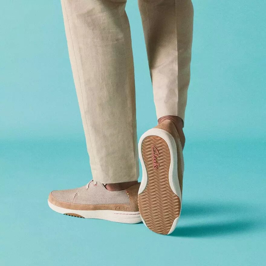 Mens Easeway Lace Sand Combination Sneakers| Clarks Us Mens Easeway Lace Sand Combination Sneakers| Clarks Us
