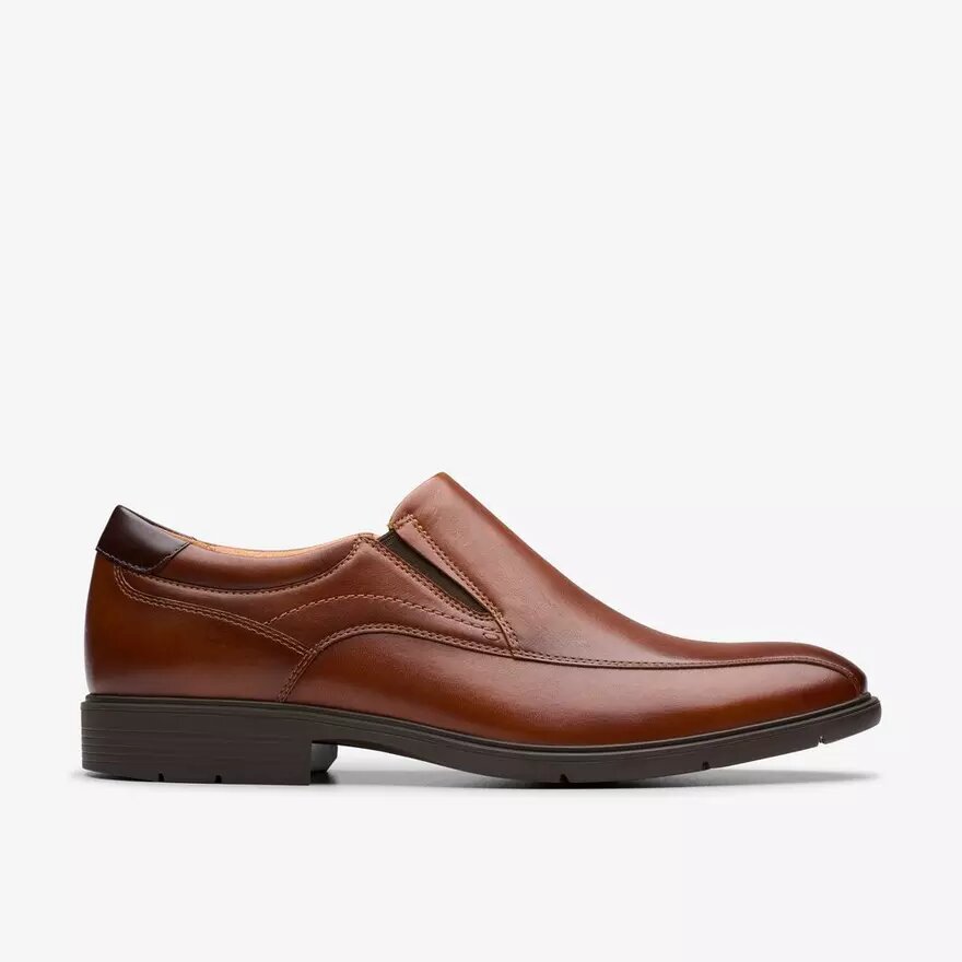 Mens Eldredge Step Dark Tan Leather Shoes Mens Eldredge Step Dark Tan Leather Shoes