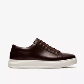 Mens Goswell Tie Brown Leather Sneakers Mens Goswell Tie Brown Leather Sneakers