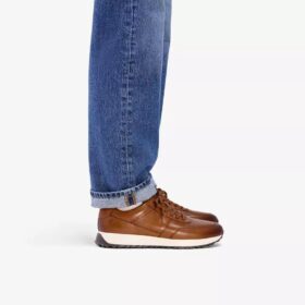 Mens Radwell Tie Tan Leather Sneakers
