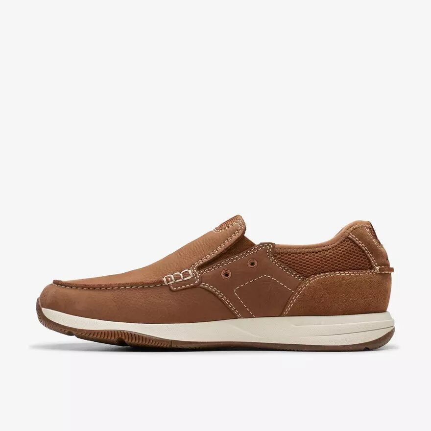 Mens Sailview Step Light Tan Nubuck Slip-On Boat Shoes Mens Sailview Step Light Tan Nubuck Slip-On Boat Shoes