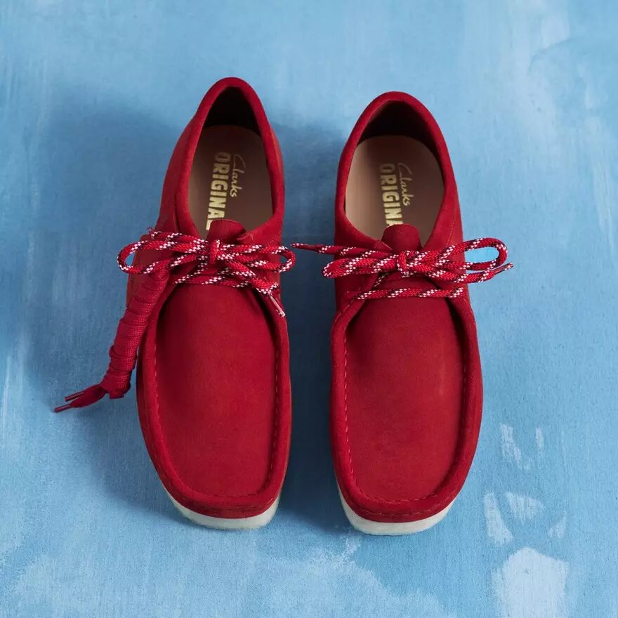 Mens Wallabee Deep Red Suede Mens Wallabee Deep Red Suede