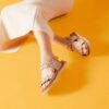 Women’s Arwell Glide Metallic Combination Flat Sandals