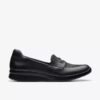 Women’s Ellowyn Penny Black Leather Slip Ons