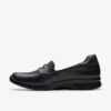 Women’s Ellowyn Penny Black Leather Slip Ons