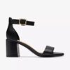 Women’s Ezoria Mae Black Leather Heeled Sandals Women’s Ezoria Mae Black Leather Heeled Sandals