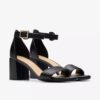 Women’s Ezoria Mae Black Leather Heeled Sandals Women’s Ezoria Mae Black Leather Heeled Sandals
