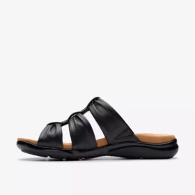 Women’s Kitly Slide Black Leather Flat Sandals Women’s Kitly Slide Black Leather Flat Sandals