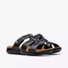 Women’s Kitly Slide Black Leather Flat Sandals