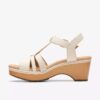 Women’s Seannah Madi Cream Leather Wedges Women’s Seannah Madi Cream Leather Wedges