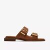 Womens Ariany Bay Tan Leather Flat Sandals