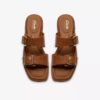 Womens Ariany Bay Tan Leather Flat Sandals