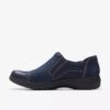 Womens Carleigh Ray Navy Nubuck Slip Ons