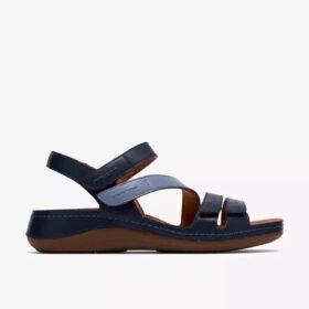 Womens Cecily Mix Blue Combination Flat Sandals