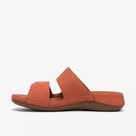 Womens Cecily Step Burnt Orange Flat Sandals Womens Cecily Step Burnt Orange Flat Sandals