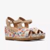 Womens Chicly Floral White Wedges