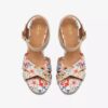 Womens Chicly Floral White Wedges