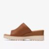 Womens Diaz Slide Tan Leather Wedges