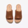 Womens Diaz Slide Tan Leather Wedges