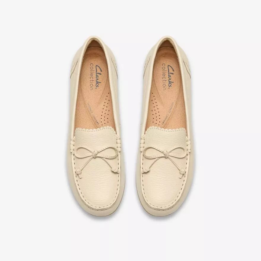 Womens Elliotte Sail Cream Leather Moccasins Womens Elliotte Sail Cream Leather Moccasins