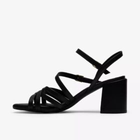 Womens Ezoria Strap Black Leather Strappy Sandals Womens Ezoria Strap Black Leather Strappy Sandals