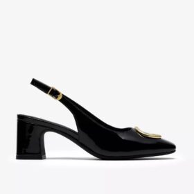 Womens Fernie Sling Black Patent Leather Court Shoes Womens Fernie Sling Black Patent Leather Court Shoes