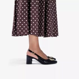 Womens Fernie Sling Black Patent Leather Court Shoes Womens Fernie Sling Black Patent Leather Court Shoes
