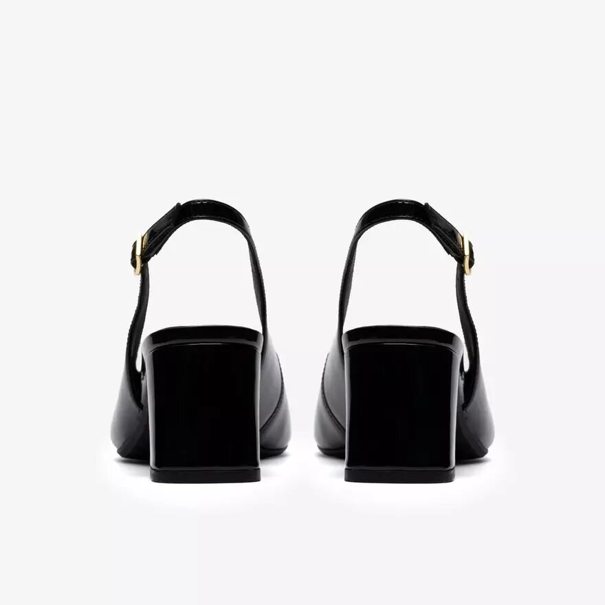 Womens Fernie Sling Black Patent Leather Court Shoes Womens Fernie Sling Black Patent Leather Court Shoes