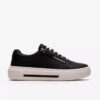 Womens Hollyrose Zip Black Leather Sneakers