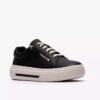 Womens Hollyrose Zip Black Leather Sneakers