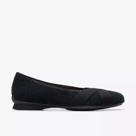 Womens Jazmynn Gem Black Suede Slip-Ons Womens Jazmynn Gem Black Suede Slip-Ons