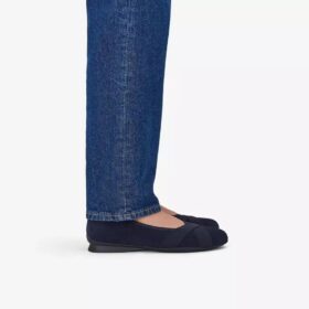 Womens Jazmynn Gem Navy Suede Ballet Flats Womens Jazmynn Gem Navy Suede Ballet Flats