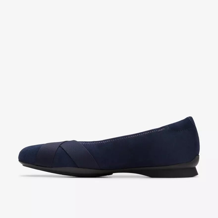 Womens Jazmynn Gem Navy Suede Ballet Flats Womens Jazmynn Gem Navy Suede Ballet Flats