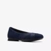 Womens Jazmynn Gem Navy Suede Ballet Flats Womens Jazmynn Gem Navy Suede Ballet Flats