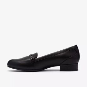 Womens Juliet Mia Black Leather Slip-Ons Womens Juliet Mia Black Leather Slip-Ons