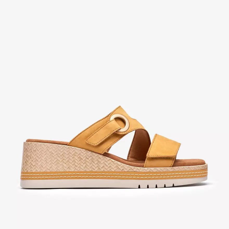 Womens Kidiki Cove Yellow Nubuck Wedges Womens Kidiki Cove Yellow Nubuck Wedges