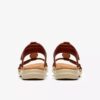Womens Kitly Gem Burnt Orange Leather Flat Sandals