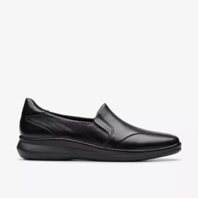 Womens Lynell Edge Black Leather Loafers Womens Lynell Edge Black Leather Loafers