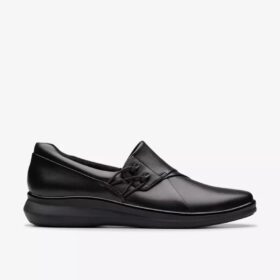 Womens Lynell Slip Black Leather Slip-Ons Womens Lynell Slip Black Leather Slip-Ons